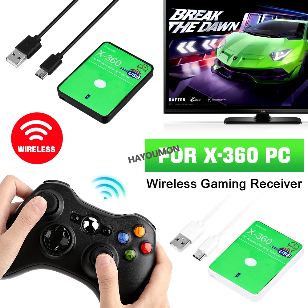 Pc Gaming Xbox Controller - ตัวรับสัญญาณเกมไร้สายใหม่สำหรับ XBOX 360 อะแดปเตอร์สำหรับพีซี สำหรับจอยเกม Xbox360