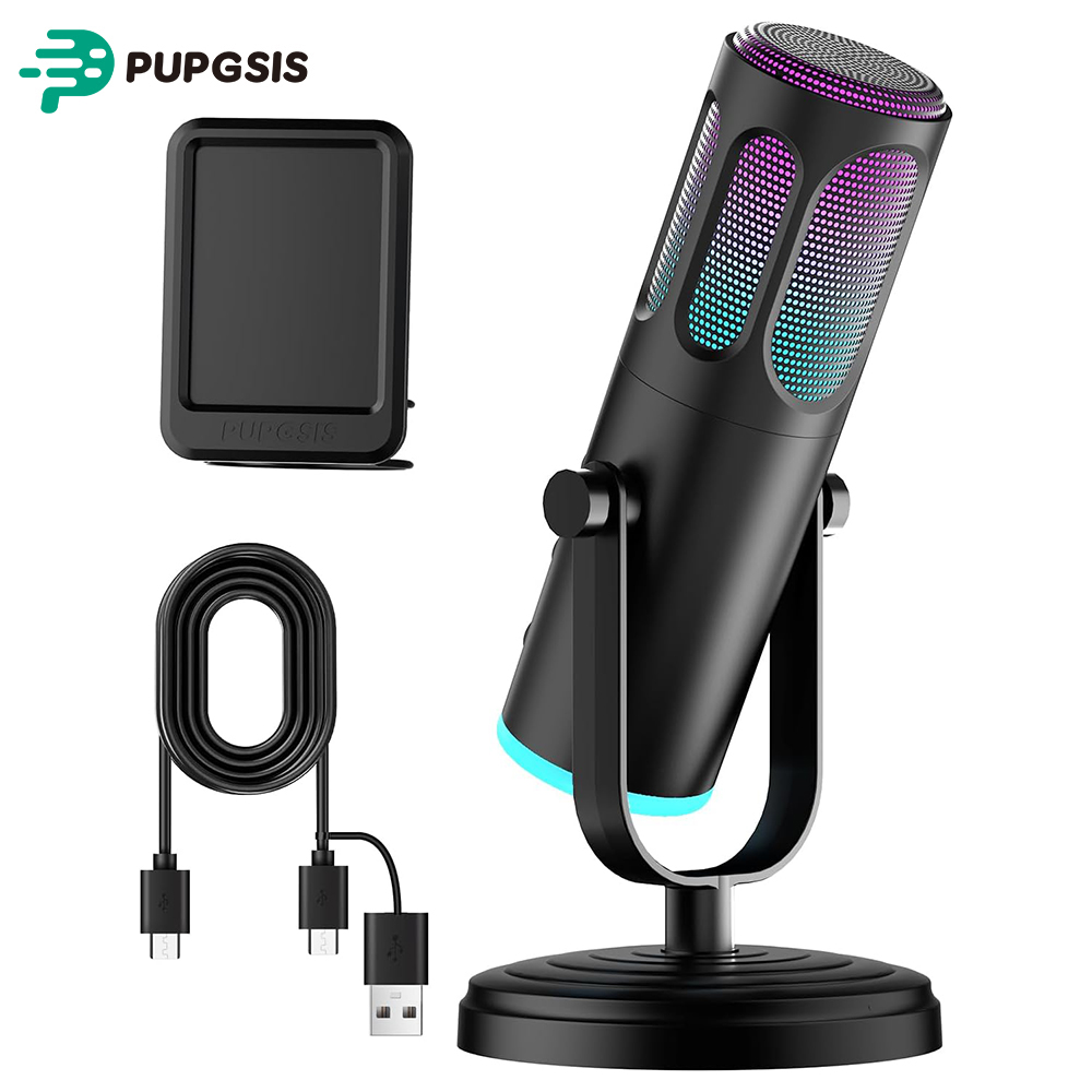 Pc Gaming Discord - PUPGSIS USB PC ไมโครโฟน, ไมโครโฟนสำหรับเล่นเกมสำหรับการสตรีม, พอดแคสต์,